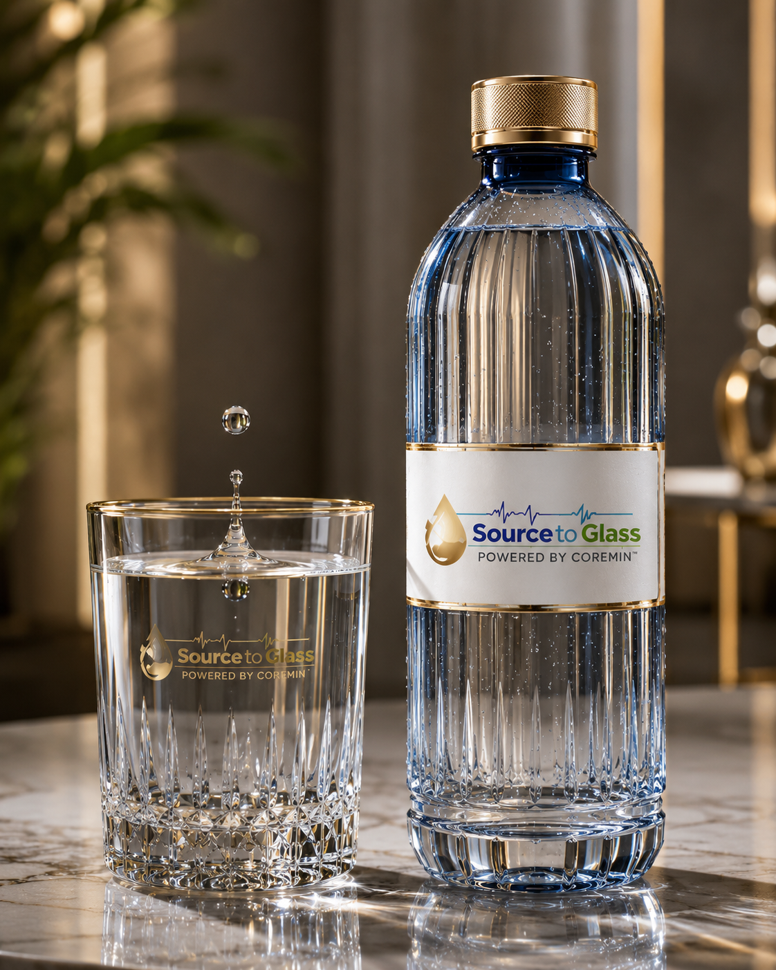 Source to Glass premium mineral water served to the glass