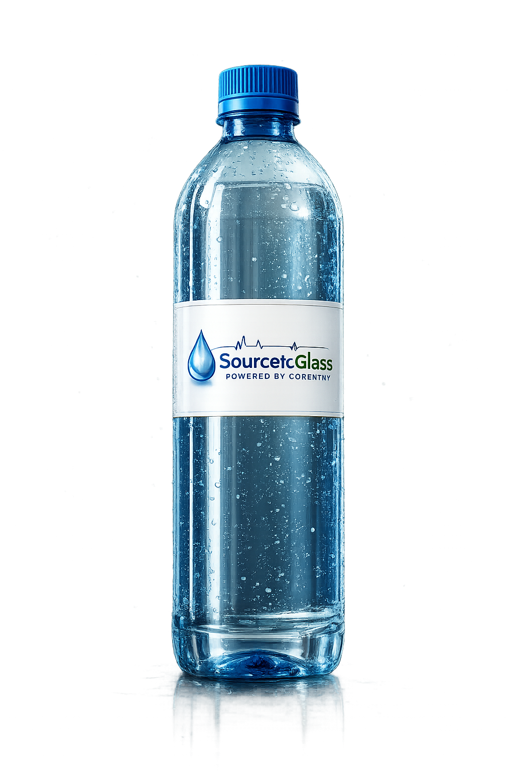 Source to Glass mineral water bottle